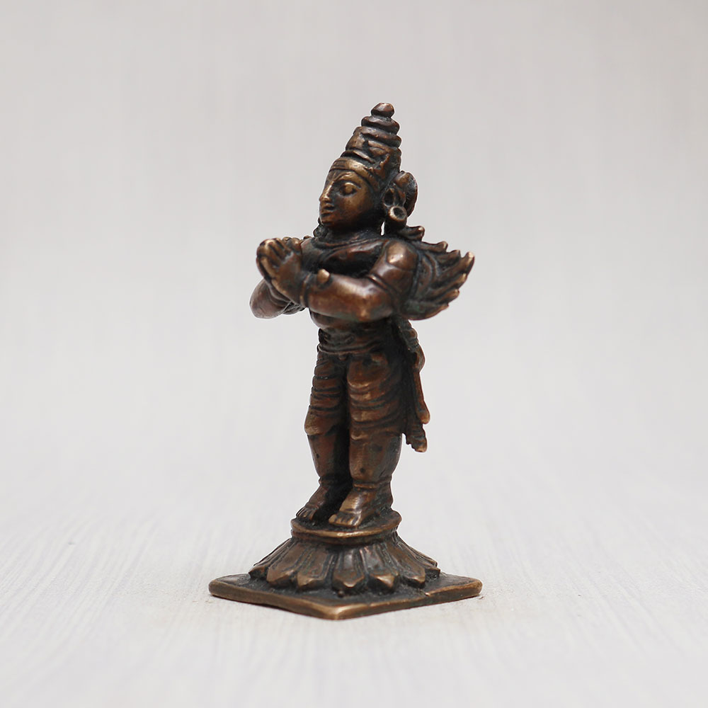 Vintage Copper Statue of Lord Garuda for Home Decor