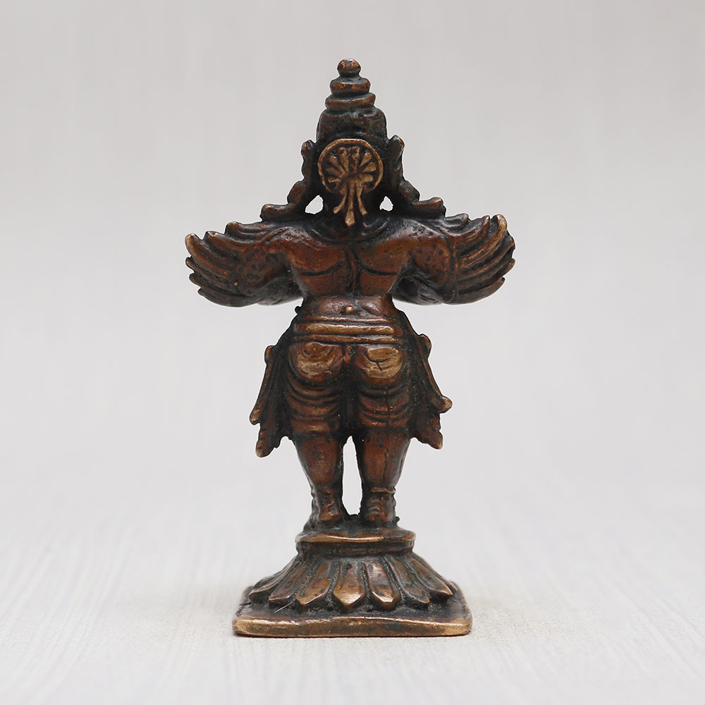 Vintage Copper Statue of Lord Garuda for Home Decor