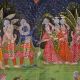 Beautiful Pichwai Painting of Krishna Teasing Gopis for Decoration