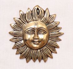 Handmade Sun God Face Made of High-Quality Brass