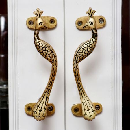 Handmade Premium Brass Peacock Handle for Wardrobe