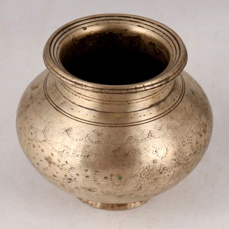 Handcrafted Antique Brass Holy Water Pot for Decor