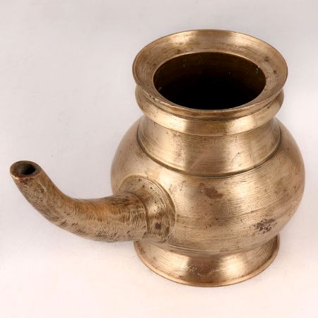 Antique Brass Water Pot with Spout for Hindu Rituals