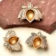 3 Pieces Brass Lotus Flower Oil Diya Lamp Festival Decoration