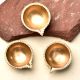 3 Pieces Brass Round Shaped Diwali Oil Lamp Diya
