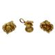 Indian-Shelf Handmade Vocalforlocal Pack of 3 Brass Golden Oil Lamp Diya Lotus Floral and Ganpati Leaf Design Puja Utensils Diwali Home DÃ©cor