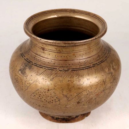 Engraved Holy Water Pot Made of High-Quality Brass