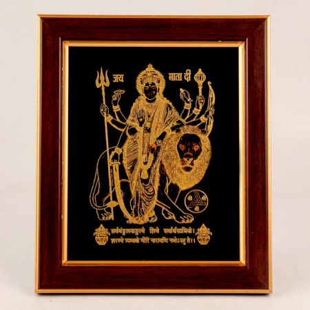 Adorable Goddess Durga Glass Painting for Worship
