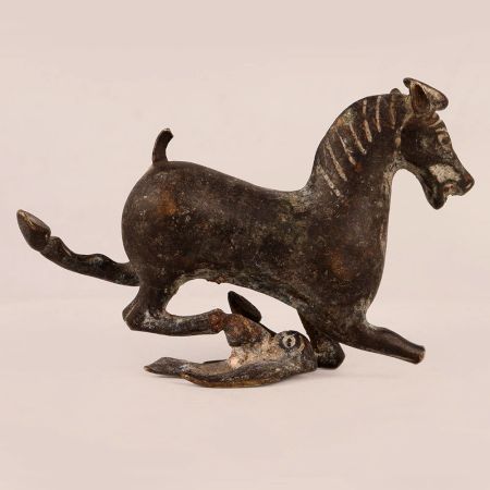 Vintage Brass Running Horse Statue in English Art