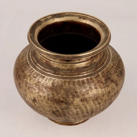 Antique Brown Brass Holy Pot in South Indian Art