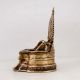 Handcrafted Brass Gajlaxmi Oil Lamp for Temple