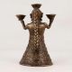 Vintage Doll Brass Oil Lamp in Antique Brown Finish