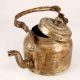 Vintage Indian Brass Kettle with Lid & Handle