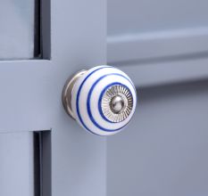 White Navy Blue Knob