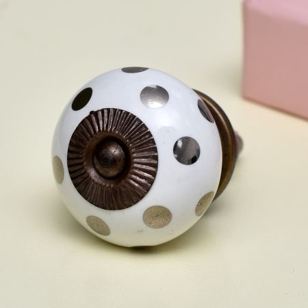 Silver Dot Ceramic Dresser Knobs Online