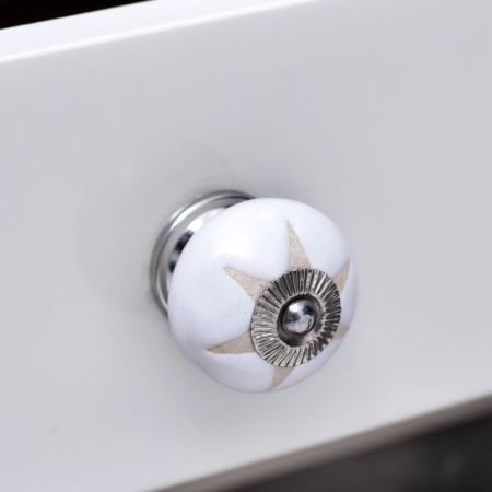 White Etched Ceramic Knob-21