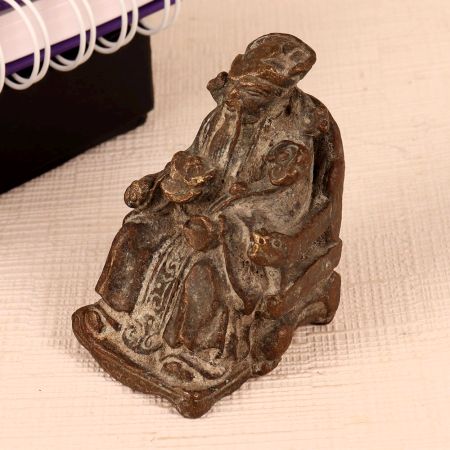 Antique Brown Brass Chinese God Statue for Decor