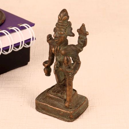 Vintage Brass Statue of Hindu God for Worship