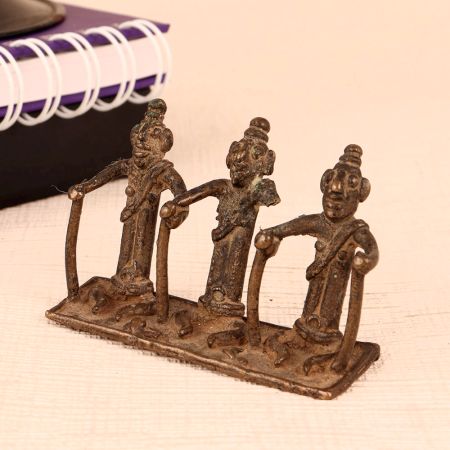 Handmade Three Man Standing Brass Statue for Collection