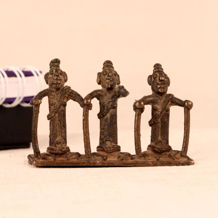 Handmade Three Man Standing Brass Statue for Collection