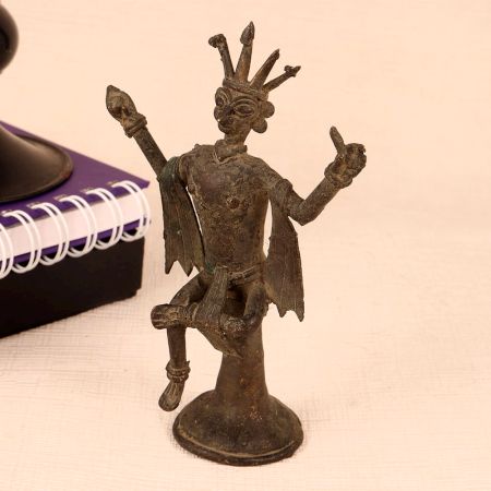 Handcrafted Brass Statue of God in Tribal Art