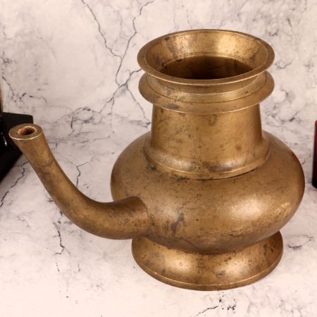 Brass Water Pot with Spout in Vintage Finish