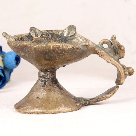 Indian Vintage Brass Aarti Lamp for Prayer Room