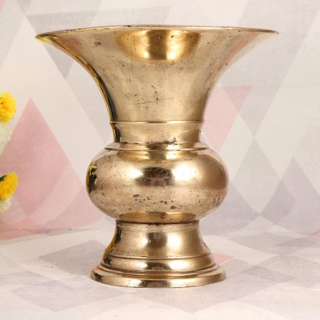 Vintage Brass Flower Pot in South Indian Art