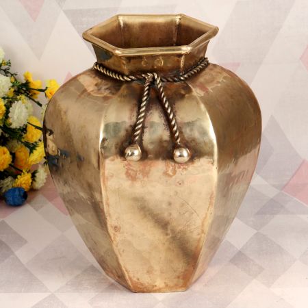 Indian Vintage Brass Flower Pot for Home & Office Decor