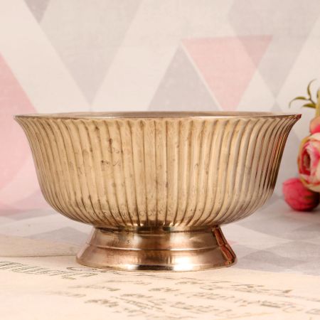 Handmade Shiny Golden Brass Bowl for Decoration
