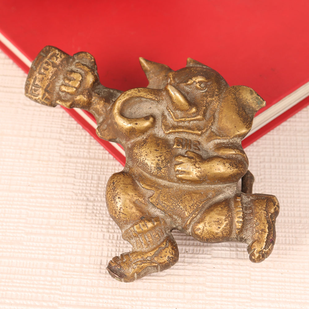 Vintage Brass Lord Ganesha Statue for Home Decor