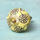 Yellow Marigold Etched Ceramic Floral Cabinet Knob
