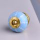 Turquoise Line Dotted Ceramic Floral Dresser Knobs Online