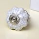 White Crackle Ceramic Melon Cabinet Knob