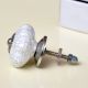 White Crackle Ceramic Melon Cabinet Knob