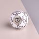 Cream Etched Floral Ceramic Cabinet Knob
