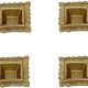 Indian-Shelf Handmade Vocalforlocal Pack of 4 Brass Deepak Diya Square Floral Golden Oil Lamp Puja Utensils Home DÃ©cor Deepam Diya