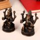 Handmade Ganesha and Lakshmi Brass Statue in Pair