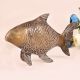 Premium Brass Handmade Fish Statue in English Art