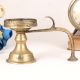 Antique Brown Brass Aarti Lamp for Home Decor