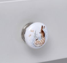 Squirrel Flat Ceramic Dresser Knob