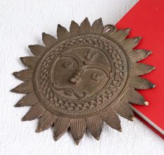 Handcrafted Brass Sun God Wall Hanging in Tribal Art