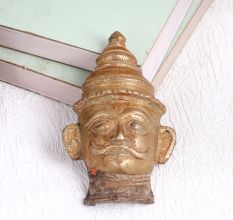 Vintage Brass Lord Shiva Muniswaran God Head Plate for Prayer