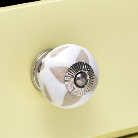 White Etched Ceramic Knob-30