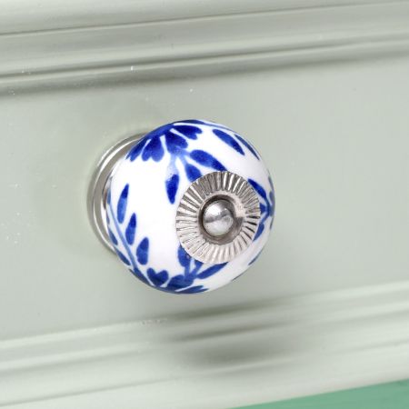 Blue Floral Knob