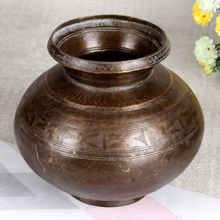Handmade Vintage Brass Cooking Pot for Decoration