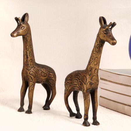 Decorative Finest Brass Giraffe in English Art in Pair of 2