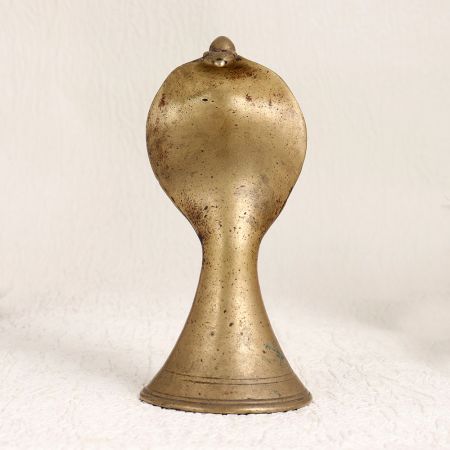 Vintage Brass Cobra Head Statue in Brown Finish