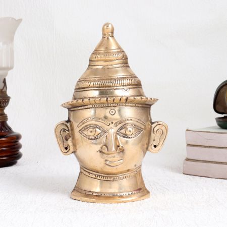 Premium Brass Goddess Parvati Head Plate for Prayer