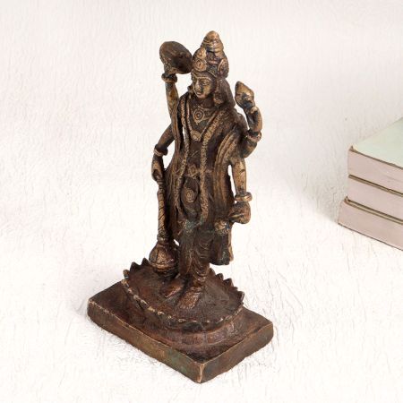 High-Quality Brass Statue of Lord Vishnu for Worship